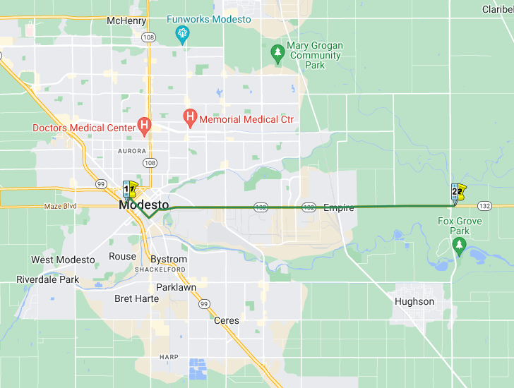 STA 132 Modesto Pavement Anchor Project Map