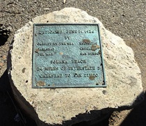 A plaque commemorating the opening of Interstate 5 in 1966. For more information; call (619) 688-6670 or email CT.Public.Information.D11@dot.ca.gov