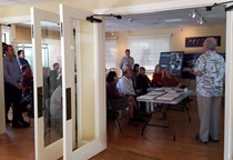 Visitors attending a PowerPoint presentation on the history of California’s highway system. For more information; call (619) 688-6670 or email CT.Public.Information.D11@dot.ca.gov