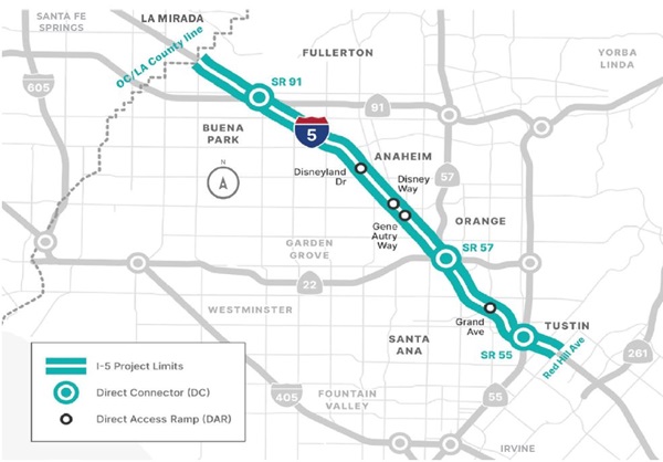 Project location map displaying from a plan view the limits of the projecct