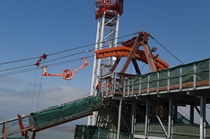 Construction of the westbound span of the Carquinez Bridge.