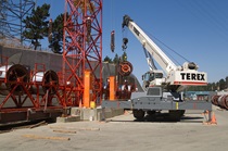 Construction of the westbound span of the Carquinez Bridge.