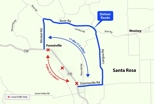 Jones Creek Detour Route