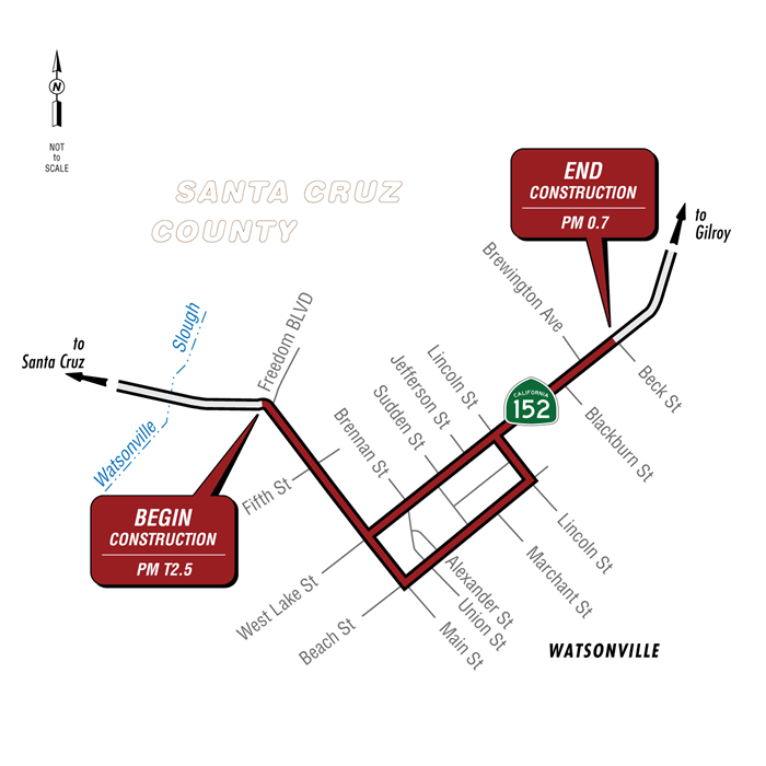 Map of Santa Cruz County Project Location