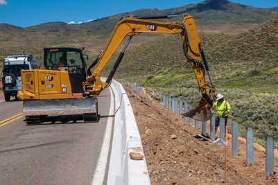 These steel posts will frame the retaining wall within Sonora Junction Shoulders.