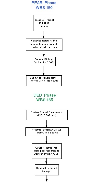 This flowchart provides information on how to prepare and review Biology projects.