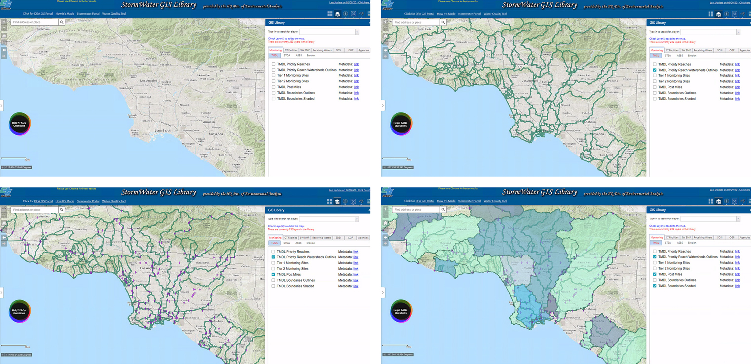 An image showing 4 possible states of information that can be toggled on and off, depending the information required by the user.