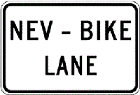 NEV bike lane sign